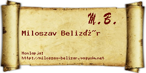 Miloszav Belizár névjegykártya
